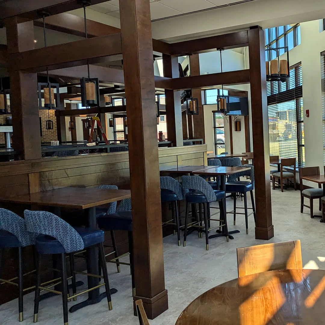 Finished restaurant and bar interior