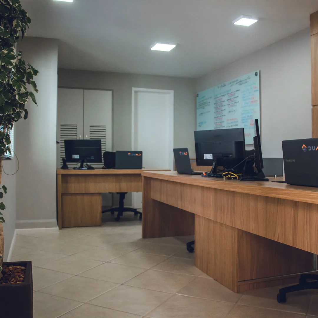Team working together in a modern office